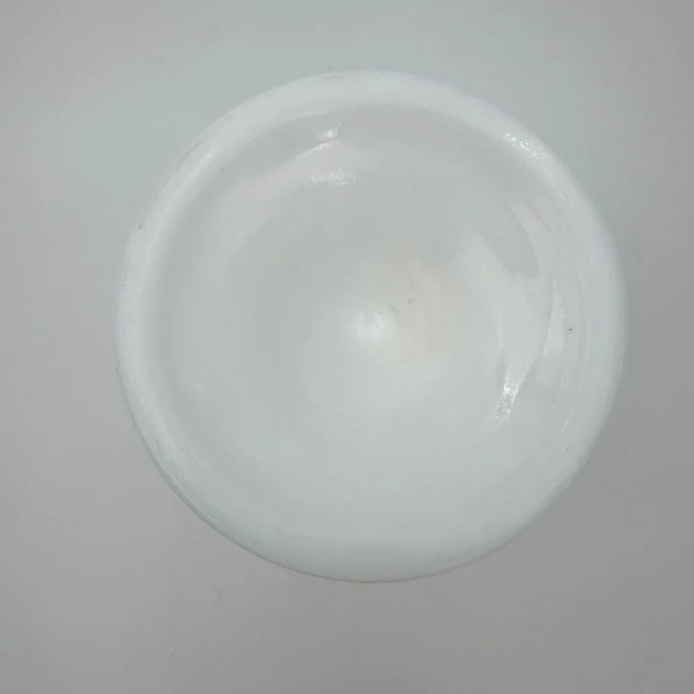 Vintage Milk Glass Grape‎ Pedestal Bowl Compote White Scalloped Dish